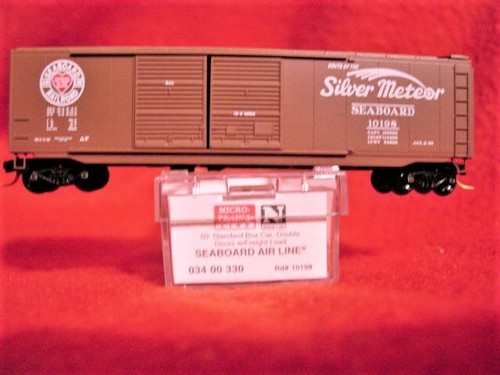 MTL 34330 SEABOARD 'Silver Meteor' con carga 50' DD Box Car #10198 'NUEVO' ESCALA N | Zustand: New