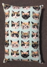 Beautiful Handmade Cat Accent - Throw Pillow 13  x 10  Floral Crown Cat