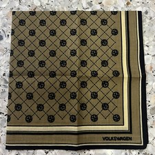 MAN HANKY GEOMETRICS BEIGE BLACK CLASSIC COTTON VTG POCKET ART SQUARE 17   JP161