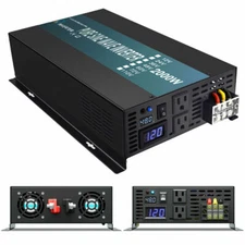 2000W Pure Sine Wave Power Inverter 48V DC to 120/220V AC Car Power Motor RV