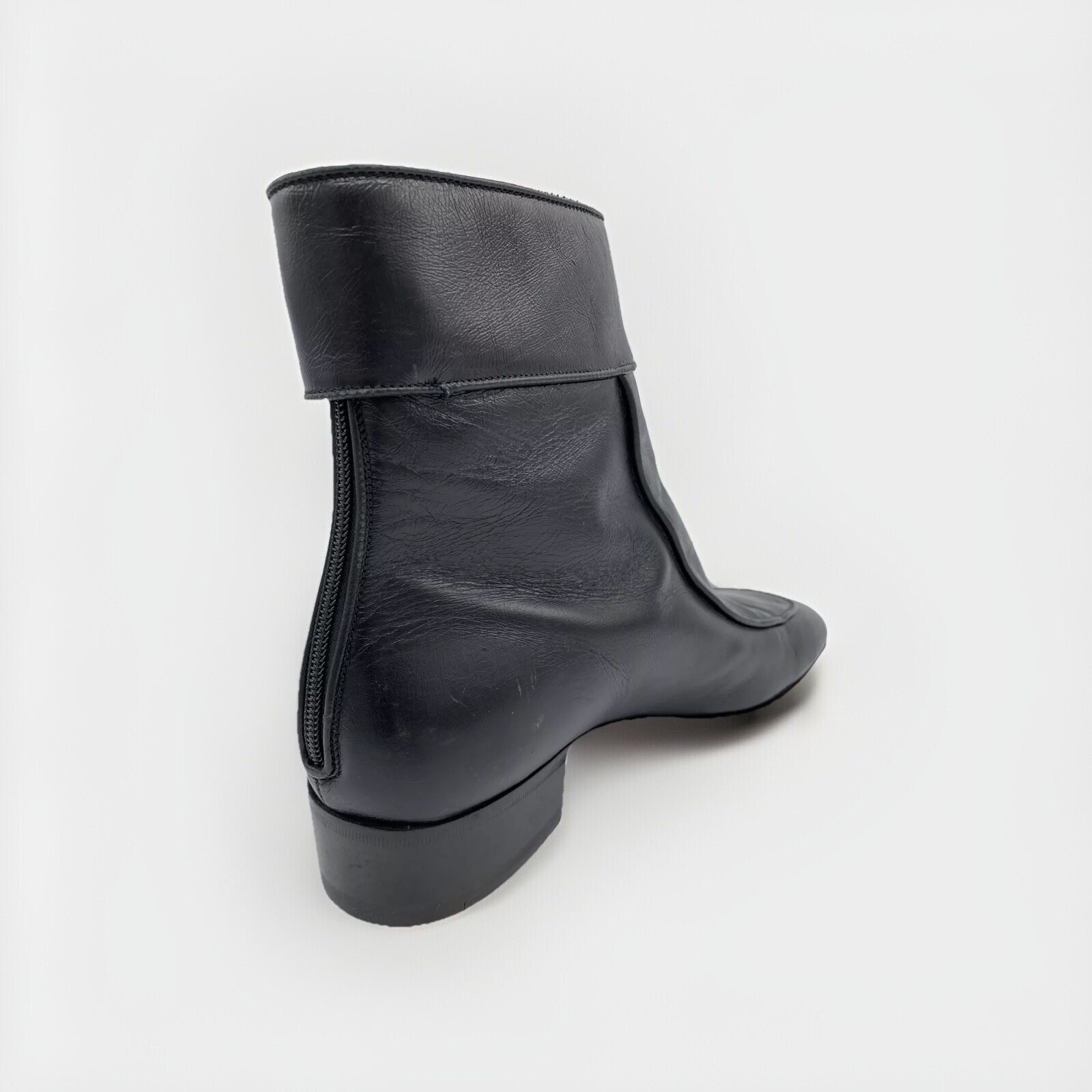 Stivali Saint Laurent neri vintage in pelle $1.200 US 10 5 EU 43 5 Made in Italy