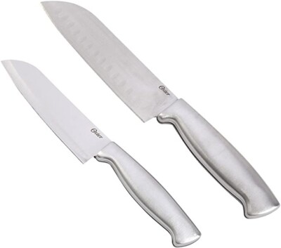 Oster Baldwyn 2 Piece Stainless Steel Santoku Set