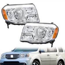 For Honda Pilot 2009-2011 Halogen Chrome Headlight Headlamp Assy Leftright Side