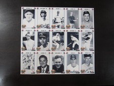 1990 Target Dodgers Uncut Sheet 15 Cards Billy Bean Mike Marshall Rick Rhoden