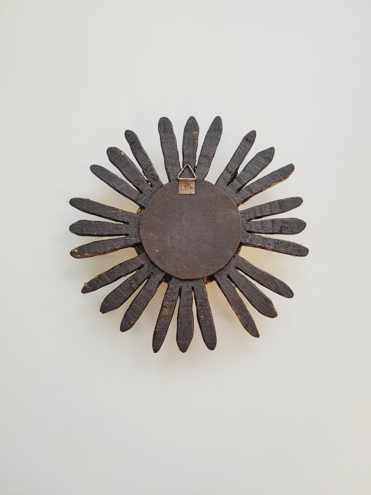 Peruvian Golden Sunburst Mirror 6" for wall decor, Wood Round small