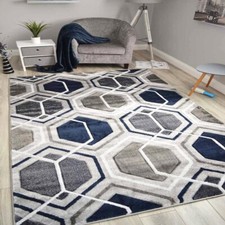 Dark Navy Blue Rug Small Extra Large Grey Big Plain Floor Rugs Thick Soft Pile