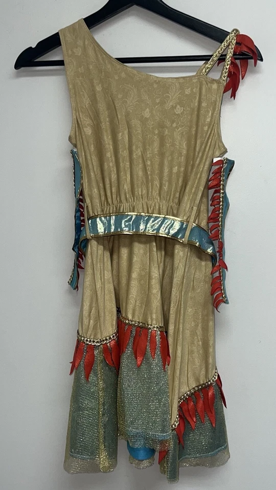 Disney Store Pocahontas Vestido Halloween Disfraz Niñas Talla 9 10 Imitación Gamuza NUEVO Foto 4 de 4