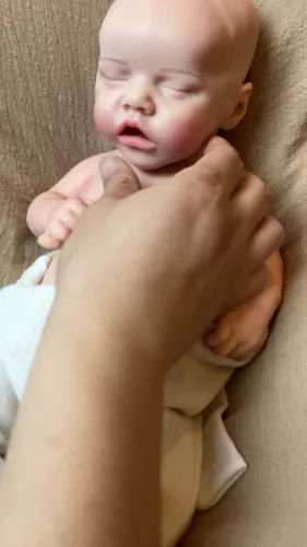 18 Zoll schlafende Reborn Puppe gewichtet 5,6 Pfund weiches Silikon Neugeborenes Baby Mädchen Weihnachtsgeschenk - Bild 2 von 21