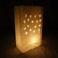 Quasimoon Small Starburst Paper Luminaries / Luminary Lantern Bags Path Light...