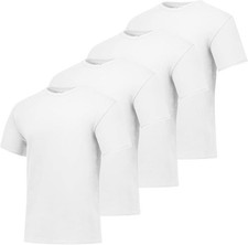 Hanes 4-Pack Men's Essential Midweight 100 Cotton Soft Spun T-Shirts White - L