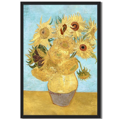 Framed Van Gogh Sunflowers Art Print Post-Impressionist Wall Decor