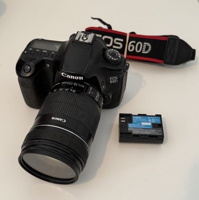 Canon EOS 60D 18.0 MP Digital SLR Camera With 18-135mm EFS Lens *Works But READ*