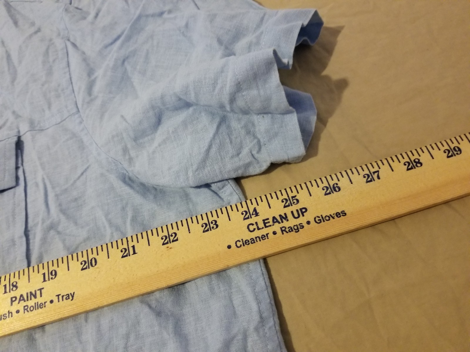 Mens Michael Kors Linen Dress Shirt XL Blue Short Sleeve Button thumbnail 3