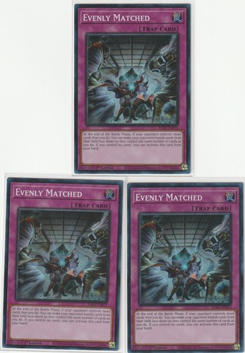Yugioh RA01-EN074 Evenly Matched – Super Rare 1st Edition x3 Playset