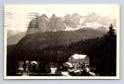 RPPC Passo Tre Croci Monti Dadini Mountian Resort Italy Postcard