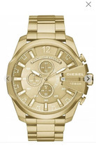 Diesel Only The Brave Herren Quarz Chronograph Datum Gold Edelstahl 10 ATM