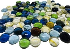 30 Lb Approx 3000 Count 30 Bags Mixed Color Glass Gems Pebbles Stones Flat