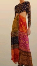 FARM RIO Bandana Dream Multicolor Cutout Maxi Dress Size XS