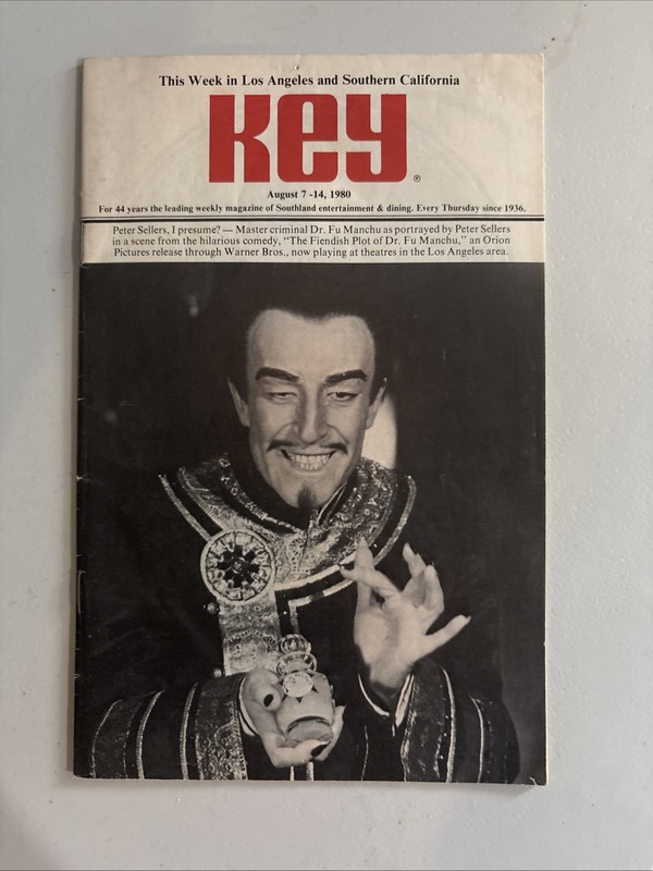 Peter Sellers - Dr. Fu Manchu, Key Los Angeles Weekly Magazine August King 1980