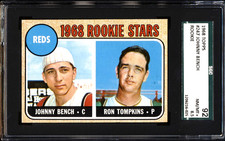 1968 Topps #247  JOHNNY BENCH ROOKIE SGC 8.5 DEAD CENTERED POTENTIAL BUMP TO 9