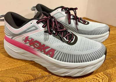 Hoka One One Bondi 7  Women's US Size 10.5 Mineral Blue/rhubarb  1110519, Clean!