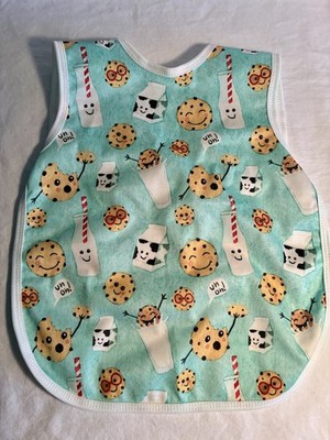 BAPRONBABY baby bib apron toddler size (6 months to 3T) - cookies & milk