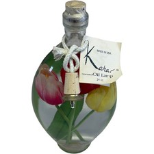 Kahar Lamp Co. Tulip Botanical Glass Oil Lamp Made in USA New/Sealed 24 oz