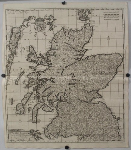 SCOTLAND 1680ca FREDERIK DE WIT UNUSUAL ANTIQUE ORIGINAL COPPER ENGRAVED MAP