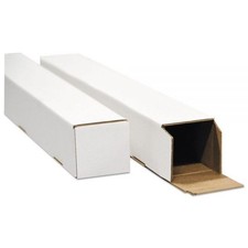 50 Tubes/Case White Square Mailing Tubes ECT-32-B - NEW/SALE/FREESHIP