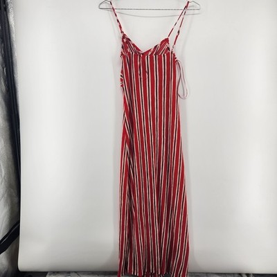 mango red striped dress Long striped knitted dress