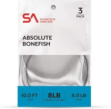 Scientific Anglers Absolute Bonefish Leader - 3 Pack 12lb, Clear 