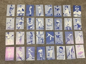 1980 Exhibit Hall of Fame Blue Tint Complete Set of 32 w/ TY Cobb MANTLE RUTH