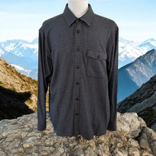 Ted Baker London Men  s Long Sleeves Charcoal Puppytooth Shirt Size 7 NWT