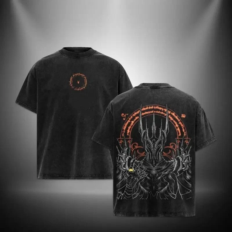 Lord Sauron T-Shirt Men’s Vintage Washed Cotton LOTR Movie Graphic Tee Loose Fit
Opens in a new wind