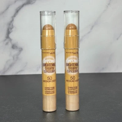 2 PACK - Maybelline Dream Brightening Creamy Concealer #50 Medium/Deep - SEALED - Image 1 of 2