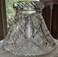 AMERICAN BRILLIANT CUT GLASS PUNCH BOWL BASE STAND C.1900 (MISSING BOWL)