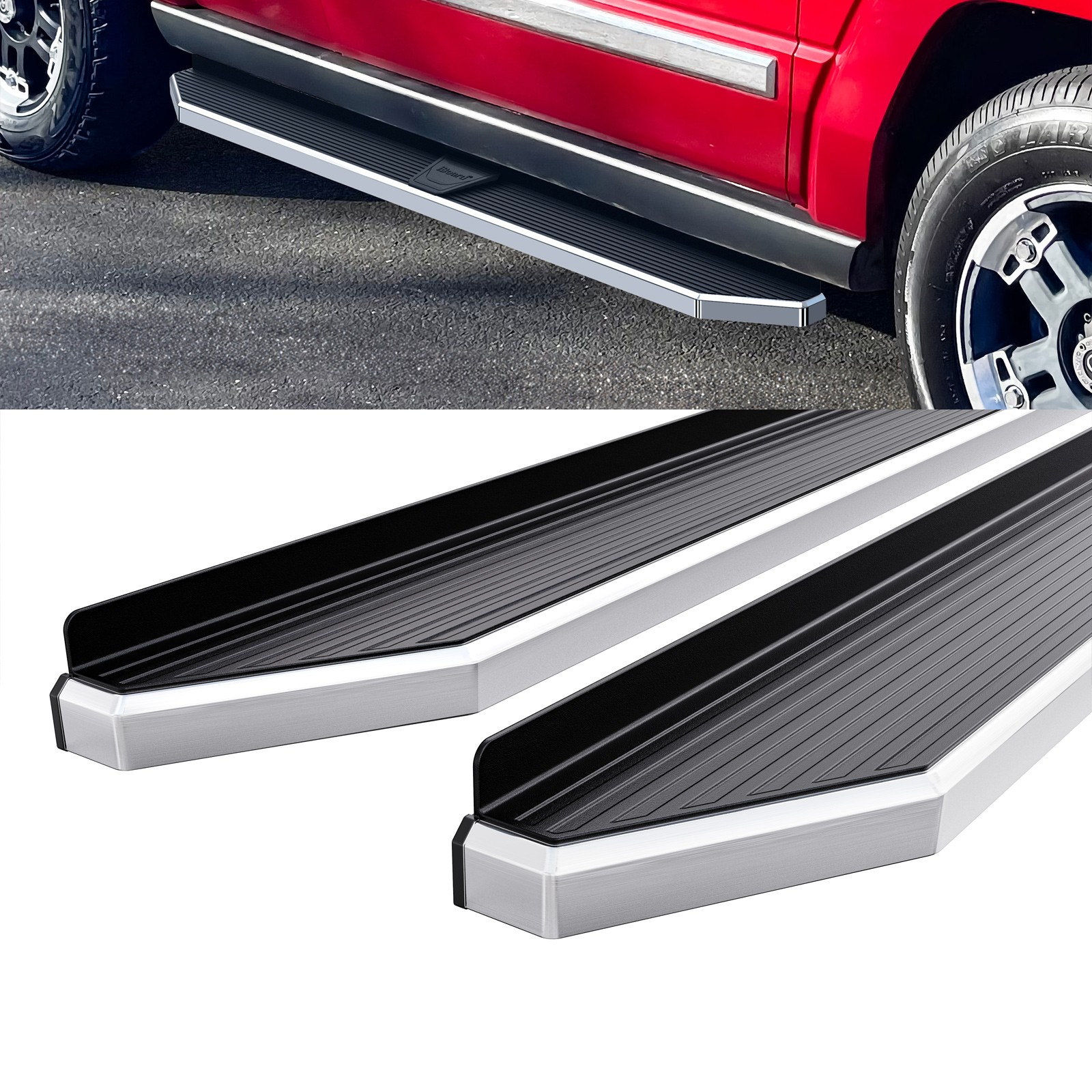 HD Ridez Flat Style Board 6" Polished Fit 05-10 Jeep Grand Cherokee Commander