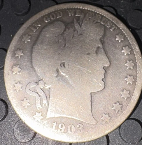 Beautiful 1903-O New Orleans Mint Silver Barber HALF Dollar 90% Silver