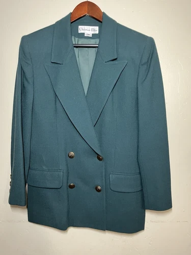Blazer doppiopetto Christian Dior vintage con gonna tuta taglia 10P verde