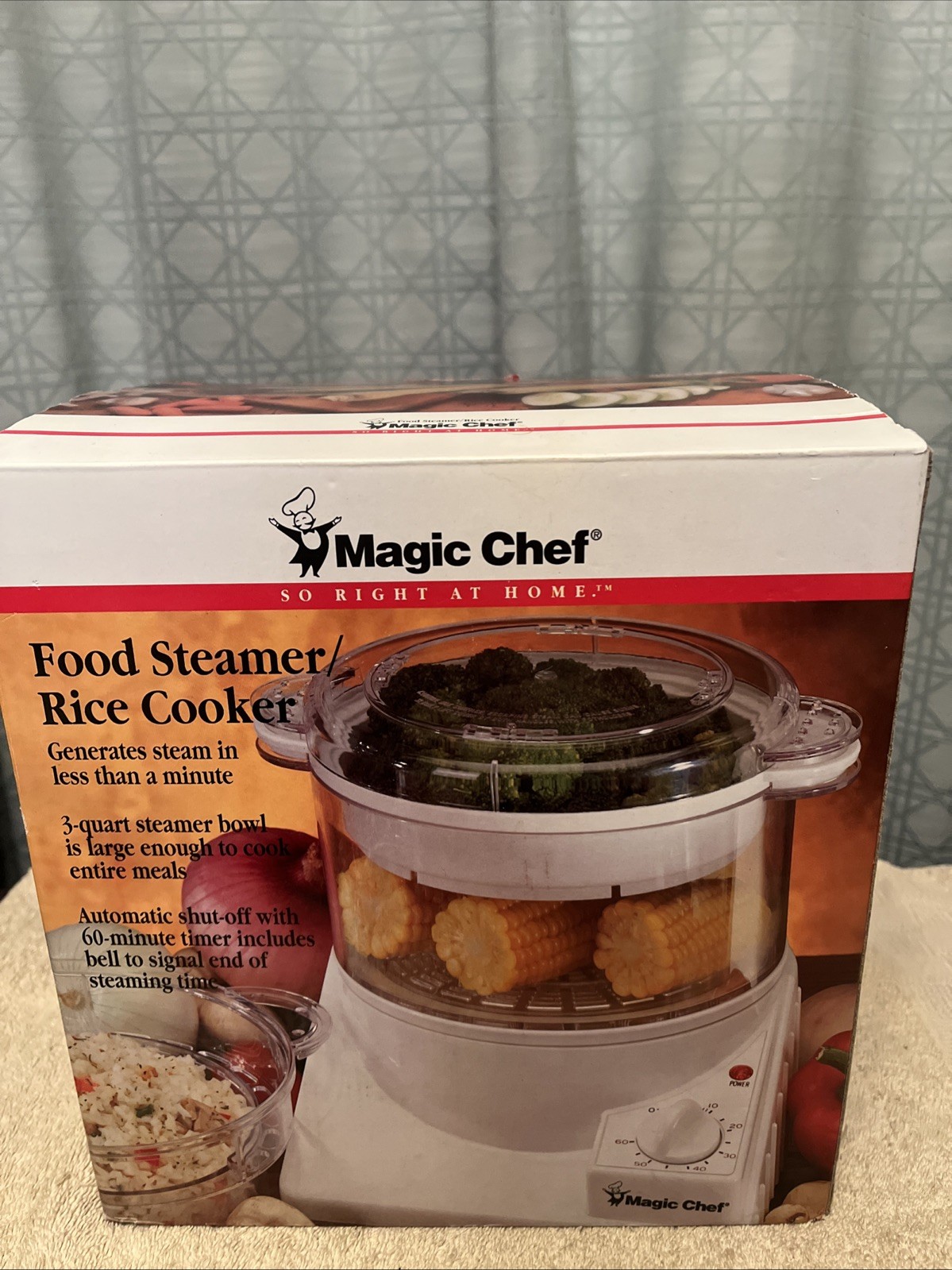 Magic Chef 5 Cup Rice 3 Quart Food Steamer 3 Tier Basket Bra
