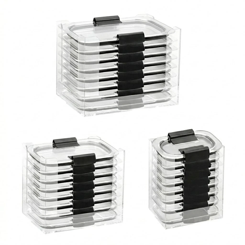 3PCS Clear Acrylic Food Container Lid Organizer for Rubbermaid Brilliance Nap...