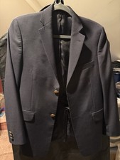 Lord  Taylor Boys Teen Size 16 Navy Blazer Jacket w/Gold Buttons