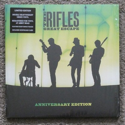The Rifles   The Great Escape *SIGNED PRINT* DBL NEON GREEN VINYL *LIKE NEW*