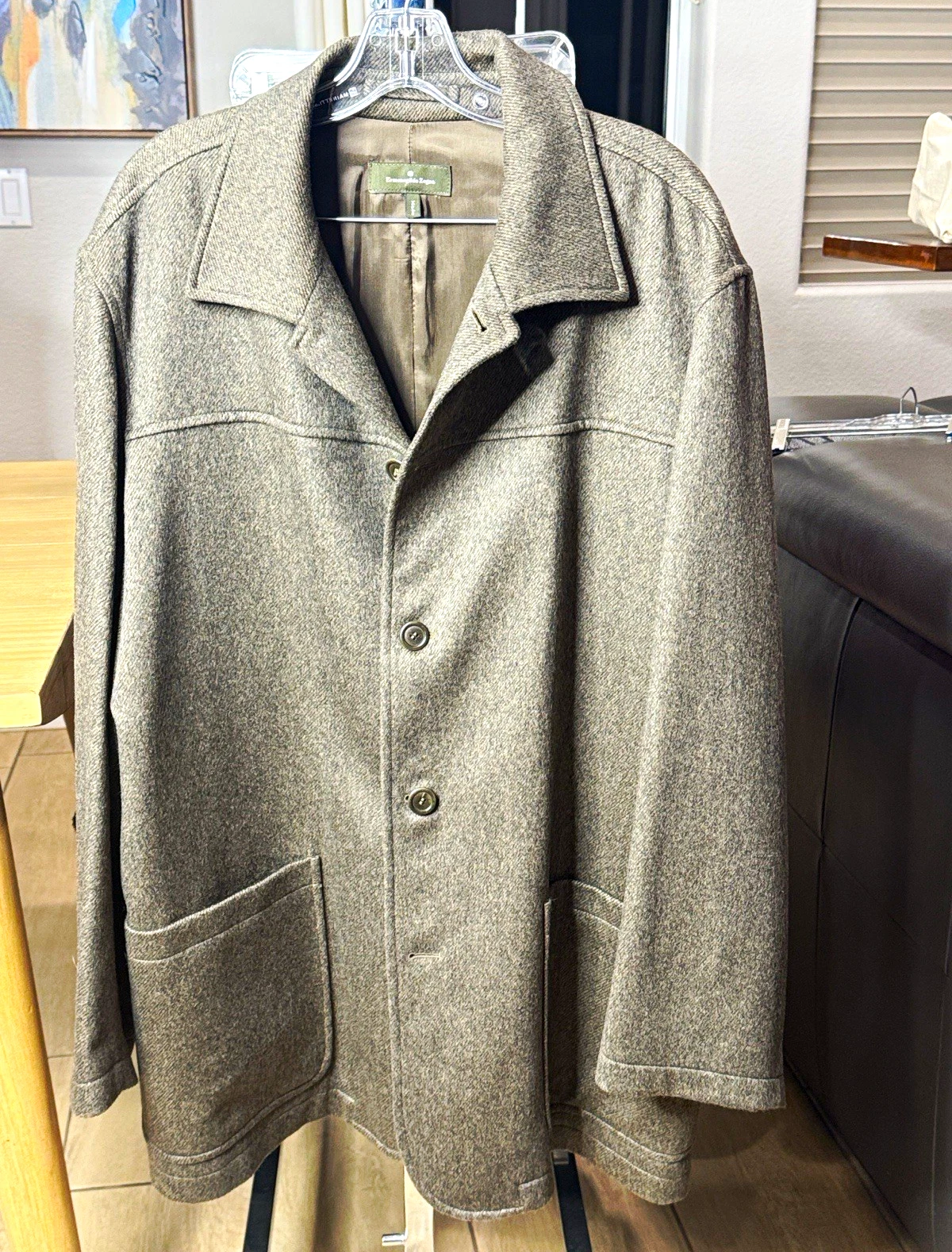 Ermenegildo Zegna Men’s Gray 100% Cashmere Sport Coat EU 52 Lined Pockets image 1