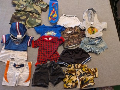 Build a Bear Workshop Lot Of Boy Bear Outfits for Play  Skateboard Pajamas 