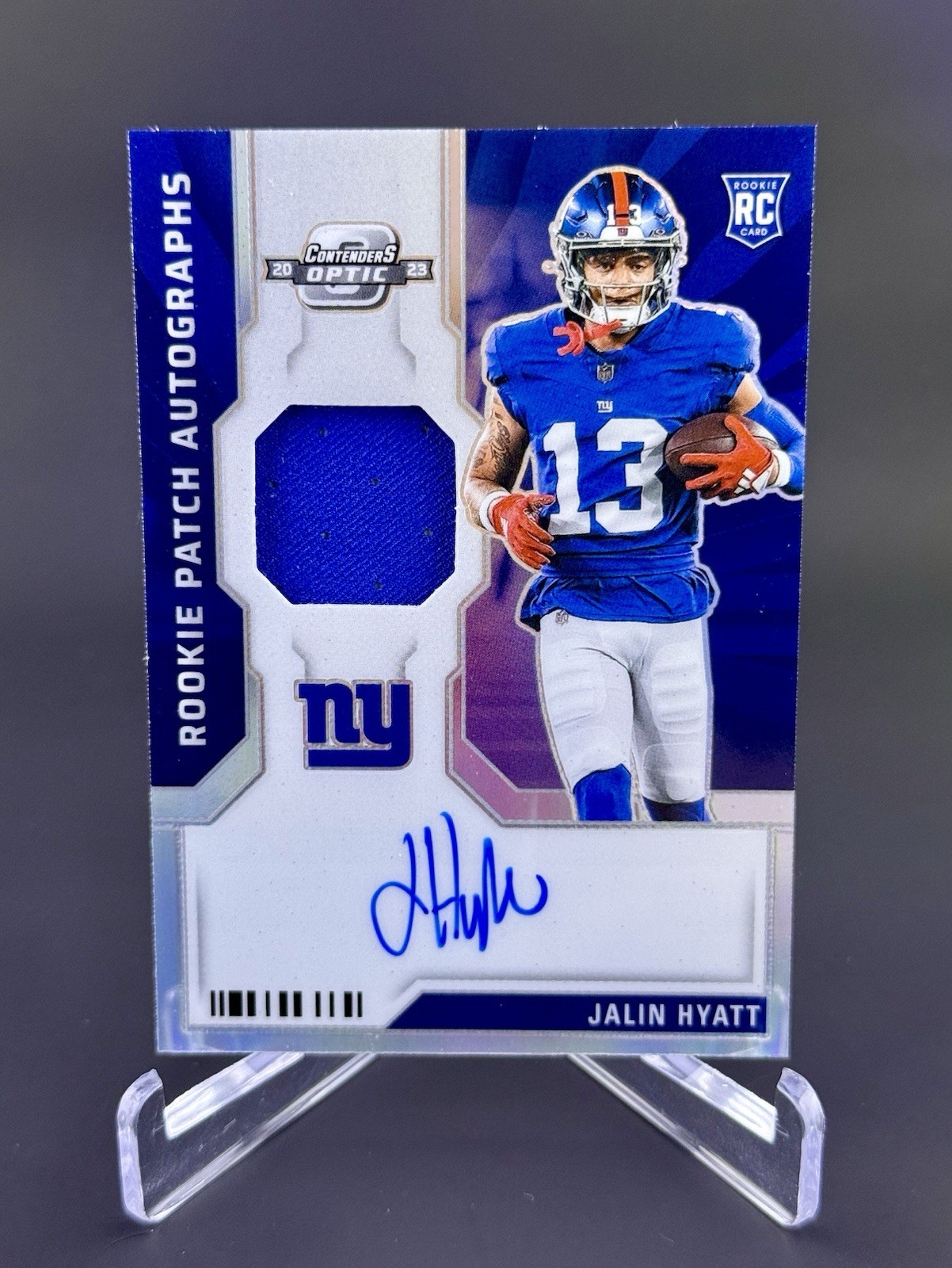 2023 Contenders Optic Jalin Hyatt Rookie Patch Auto /75 New York Giants