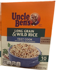 1 Box Uncle Ben’s Discontinued Logo Long Grain & Wild Rice Fast Cook Sealed
