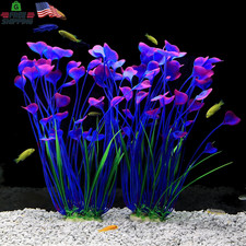 JIH Plastic Plants for Aquarium,Tall Artificial Plants for Fish Tank Decor 15.6