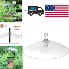 16 Inch Clear Plastic Squirrel Baffle for Bird Feeders Squirrel Proof Design