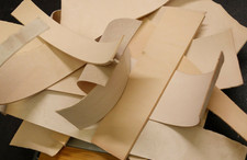 A Bit Less than 1 Pound Bundle Assorted Vegetable Tanned Cowhide Leather Scraps